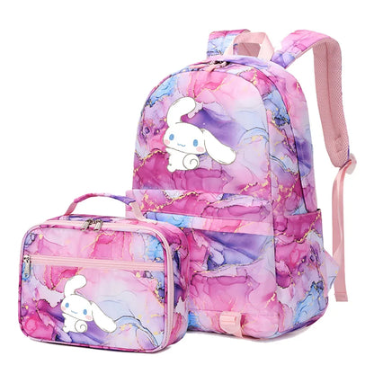 Cinnamoroll Girls Boys Kids 2 pcs Backpack with Lunch Bag Rucksack Casual School Bags for Student Teenagers Women Sets