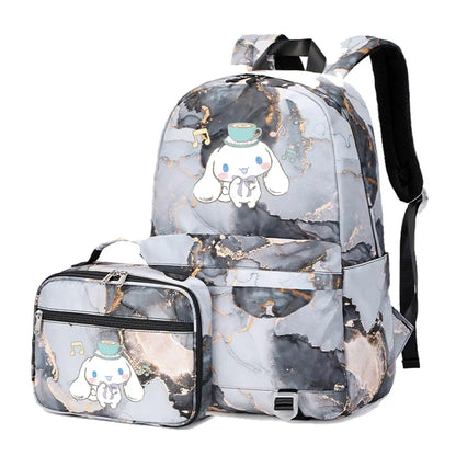 Cinnamoroll Girls Boys Kids 2 pcs Backpack with Lunch Bag Rucksack Casual School Bags for Student Teenagers Women Sets