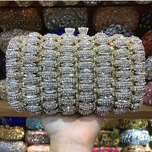 Classic Design Silver red gold Wedding Clutch Bags Women Luxury Crystal Party Evening bags Sparkly Handmade Bridal Purse Bag