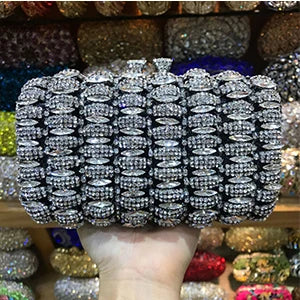 Classic Design Silver red gold Wedding Clutch Bags Women Luxury Crystal Party Evening bags Sparkly Handmade Bridal Purse Bag