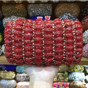 Classic Design Silver red gold Wedding Clutch Bags Women Luxury Crystal Party Evening bags Sparkly Handmade Bridal Purse Bag