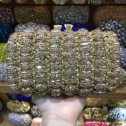 Classic Design Silver red gold Wedding Clutch Bags Women Luxury Crystal Party Evening bags Sparkly Handmade Bridal Purse Bag