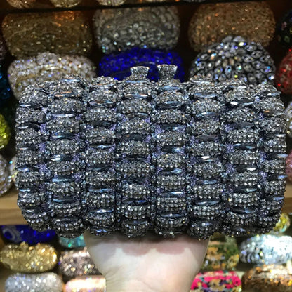 Classic Design Silver red gold Wedding Clutch Bags Women Luxury Crystal Party Evening bags Sparkly Handmade Bridal Purse Bag