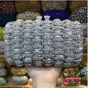 Classic Design Silver red gold Wedding Clutch Bags Women Luxury Crystal Party Evening bags Sparkly Handmade Bridal Purse Bag