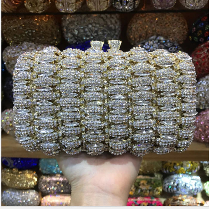 Classic Design Silver red gold Wedding Clutch Bags Women Luxury Crystal Party Evening bags Sparkly Handmade Bridal Purse Bag