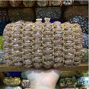 Classic Design Silver red gold Wedding Clutch Bags Women Luxury Crystal Party Evening bags Sparkly Handmade Bridal Purse Bag