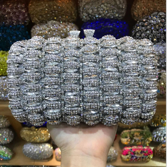 Classic Design Silver red gold Wedding Clutch Bags Women Luxury Crystal Party Evening bags Sparkly Handmade Bridal Purse Bag