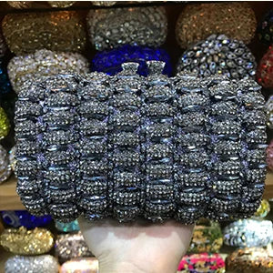 Classic Design Silver red gold Wedding Clutch Bags Women Luxury Crystal Party Evening bags Sparkly Handmade Bridal Purse Bag