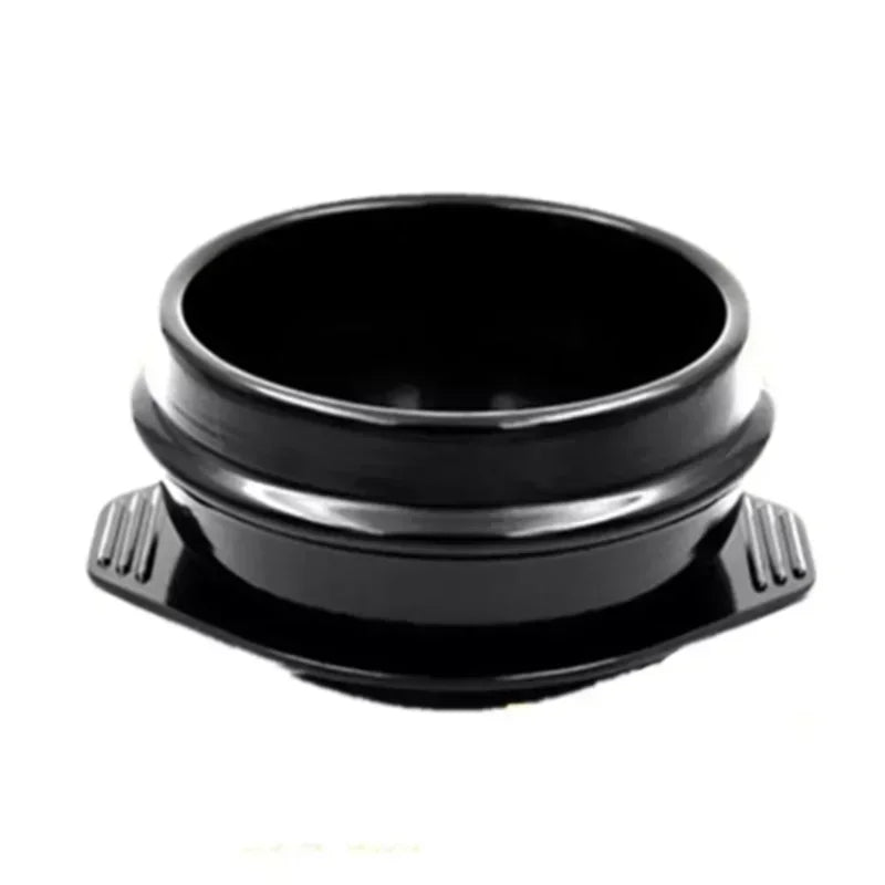 Classic Korean Cuisine Sets Dolsot Stone Bowl Pot for Bibimbap Jjiage Ceramic Soup Ramen Bowls With Tray Chopsticks Spoon