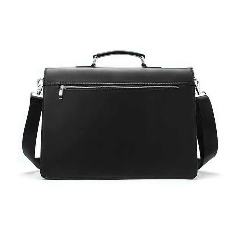 Classic Luxury Men Briefcase Genuine Leather Work Totes Business Handbags Black Red Cowskin Laptop for Layer Doctor Bag