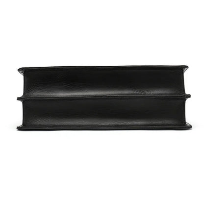 Classic Luxury Men Briefcase Genuine Leather Work Totes Business Handbags Black Red Cowskin Laptop for Layer Doctor Bag