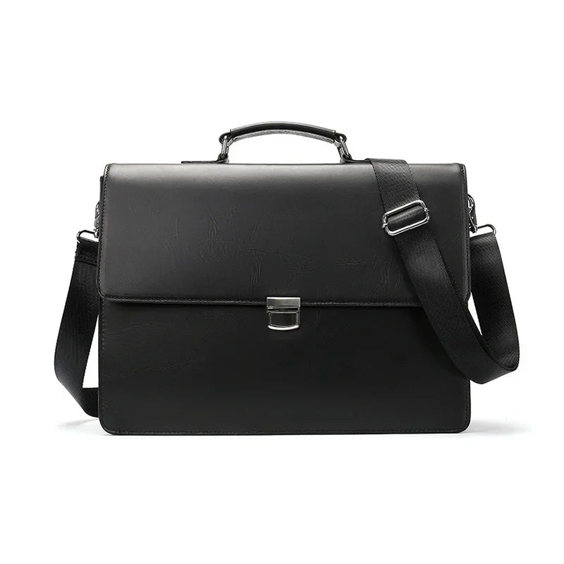 Classic Luxury Men Briefcase Genuine Leather Work Totes Business Handbags Black Red Cowskin Laptop for Layer Doctor Bag