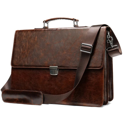 Classic Luxury Men Briefcase Genuine Leather Work Totes Business Handbags Black Red Cowskin Laptop for Layer Doctor Bag