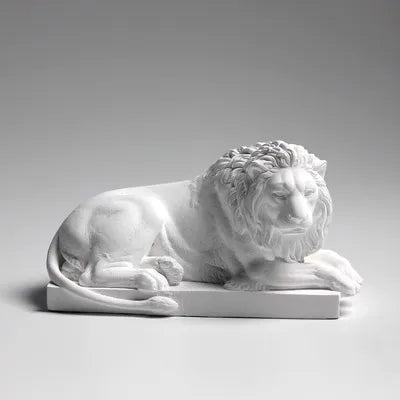 Classic Lying Lion Sculpture Reproduction Minimalist Desktop Home Scenery Office Desk Mini Gypsum Decorations