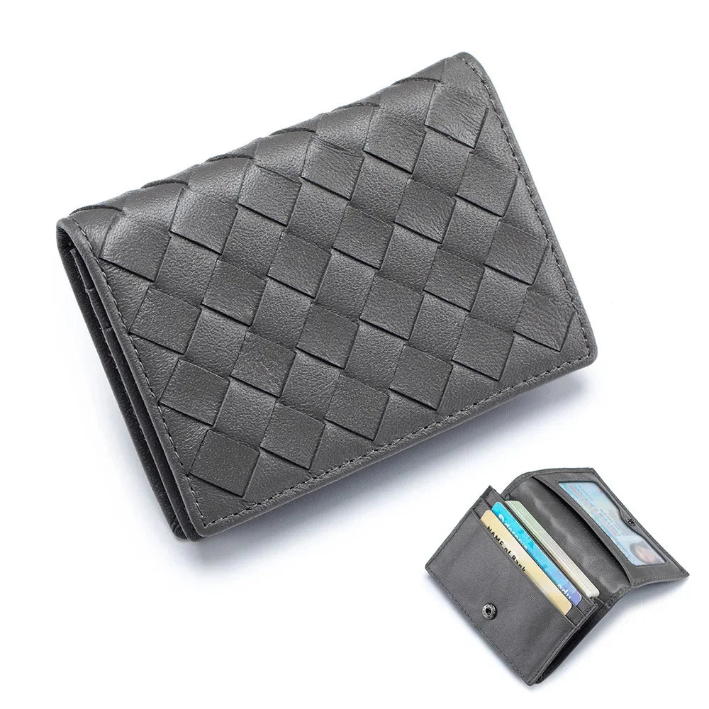 Classic Men's Wallet with Multiple Compartments, Including Cardholder and Coin Purse, Made of High-quality Sheepskin Material
