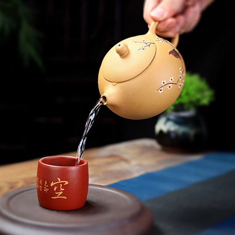 Classic Yixing Purple Clay Teapot Handmade Section Mud Xishi Pot Zisha Filter Beauty Kettle Chinese Tea Set Accessories 400ml