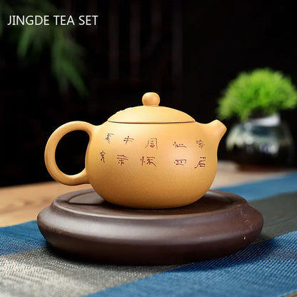 Classic Yixing Purple Clay Teapot Handmade Section Mud Xishi Pot Zisha Filter Beauty Kettle Chinese Tea Set Accessories 400ml