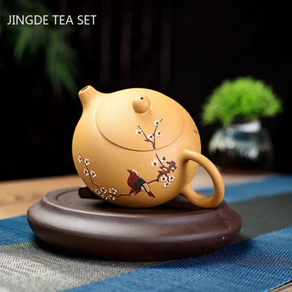 Classic Yixing Purple Clay Teapot Handmade Section Mud Xishi Pot Zisha Filter Beauty Kettle Chinese Tea Set Accessories 400ml