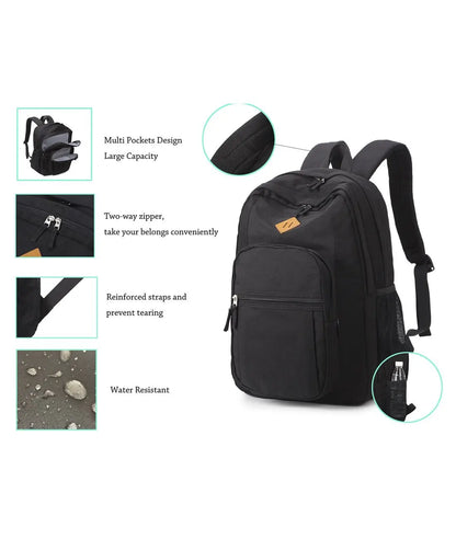 Classical Basic Travel Backpack For School Water Resistant Bookbag
