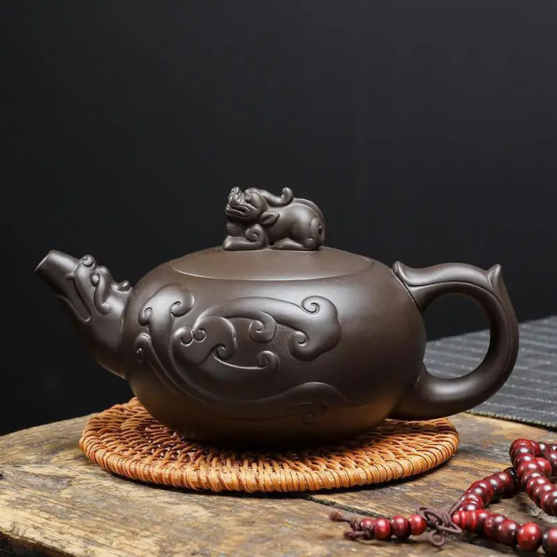 Clay Teapot Ceramic Puer Oolong Tea Pot Small Capacity Tea Set Kung Fu Dragon Drinkware