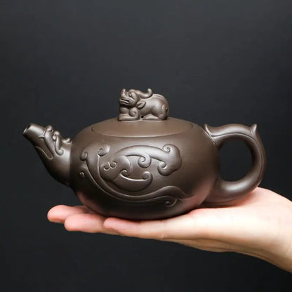 Clay Teapot Ceramic Puer Oolong Tea Pot Small Capacity Tea Set Kung Fu Dragon Drinkware