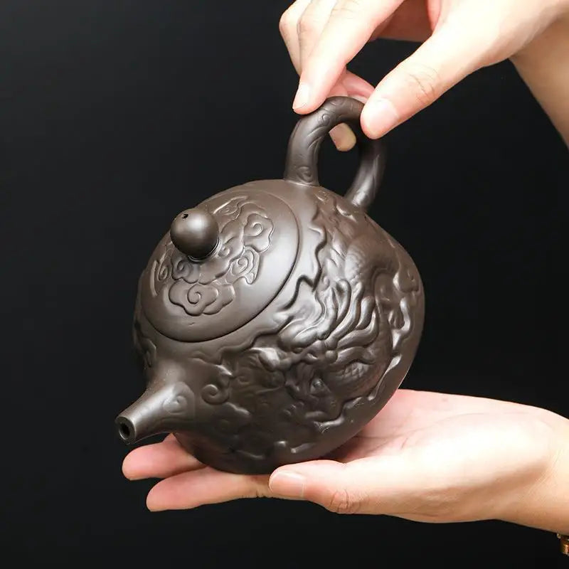 Clay Teapot Ceramic Puer Oolong Tea Pot Small Capacity Tea Set Kung Fu Dragon Drinkware