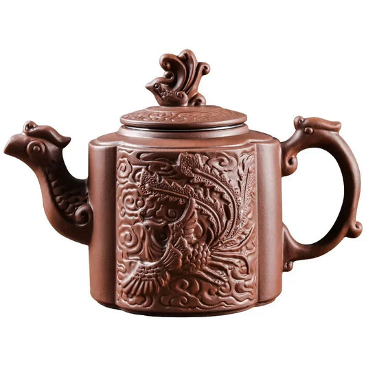 Clay Zisha Teapot Large Handmade Dragon Teapot Single Pot Ceramic Household Kungfu Tea Set Tea Cup Set