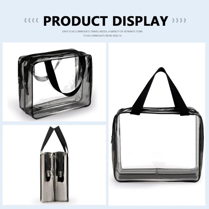 Clear Travel Toiletry Makeup Bag Multifunction Cosmetic Organizer Storage Pouch