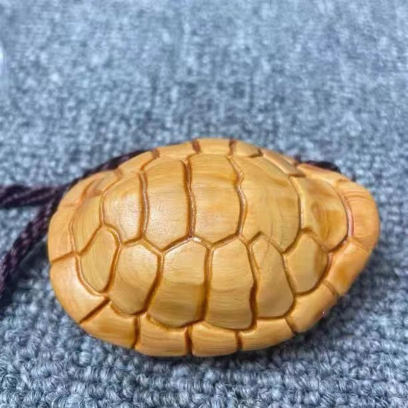 Cliff Cypress Hand Piece Rich World Hand Piece Turtle Shell Wood Carving Artifact Tea Pet Pendant Decoration Wooden Statue