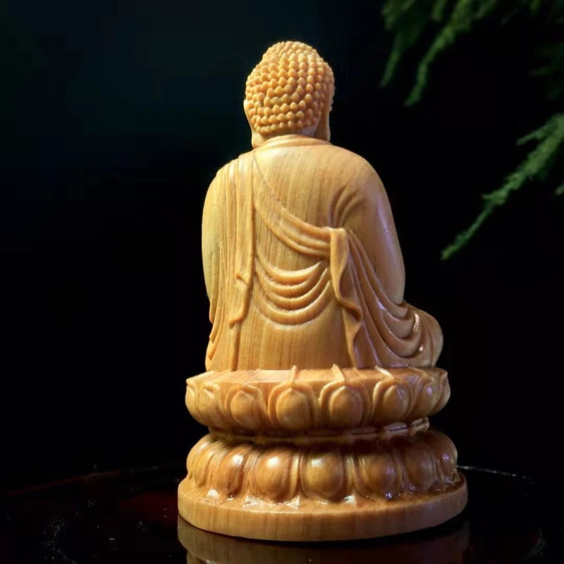 Cliff Cypress Wood Carving Dayagi Car Decoration Solid Wood Shakya Such As Buddha Home Decoration Sculpture Modern Art