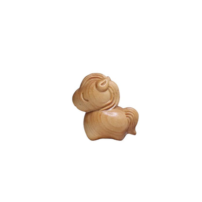 Cliff cypress wood carving, cute little Fuma cultural and decorative items, solid wood craft gifts, little Fuma birthday gifts