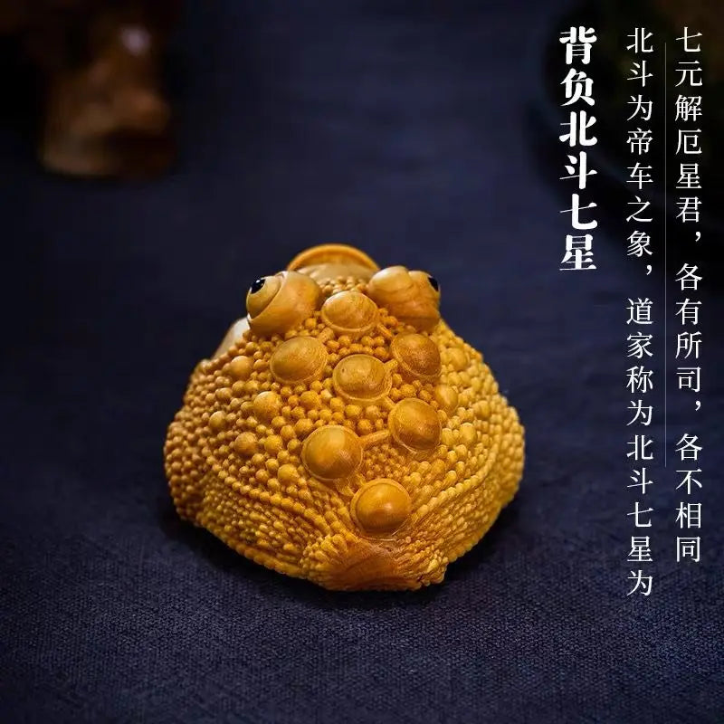 Cliff cypress wood carving home decoration, financial attraction, three legged small toad decoration, portable tray, stationery,