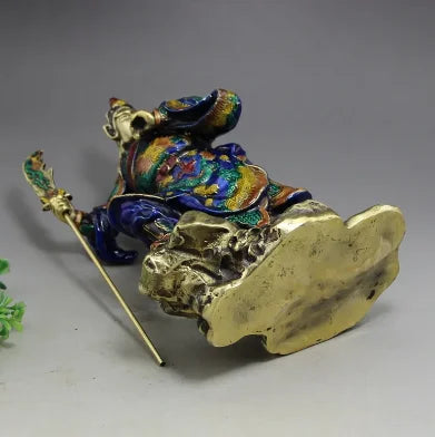 Cloisonne enamel Copper crafts Archaize do old Buddha ornament GuanYu Buddha guan gong statue figure Guan yu figurine Antique