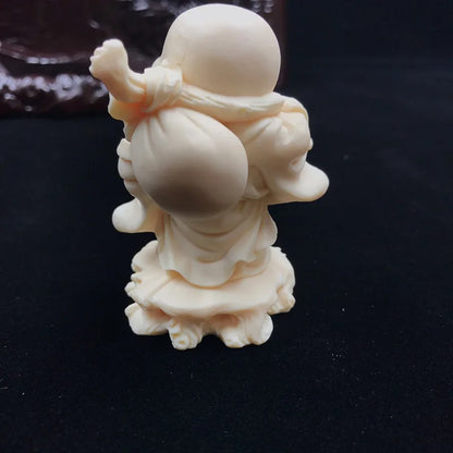 Cloth Bag Monk Characters Figurine Resin engraving Chinese Laughing Buddha Lovely Home Room Office Feng Shui Decoration Statue