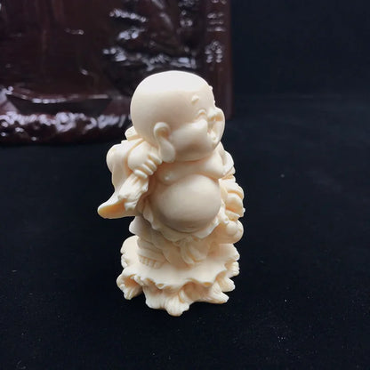 Cloth Bag Monk Characters Figurine Resin engraving Chinese Laughing Buddha Lovely Home Room Office Feng Shui Decoration Statue