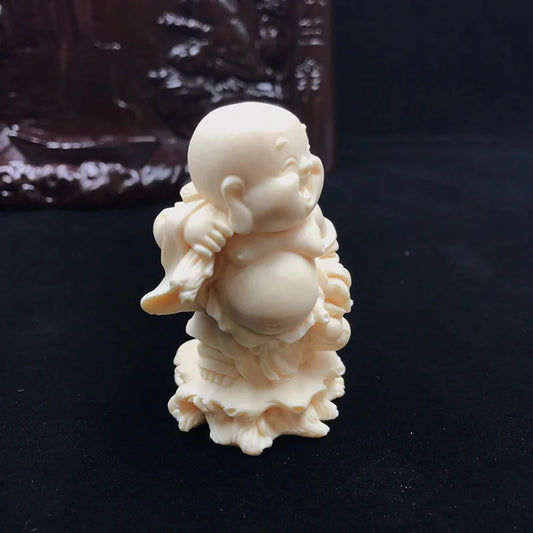 Cloth Bag Monk Characters Figurine Resin engraving Chinese Laughing Buddha Lovely Home Room Office Feng Shui Decoration Statue