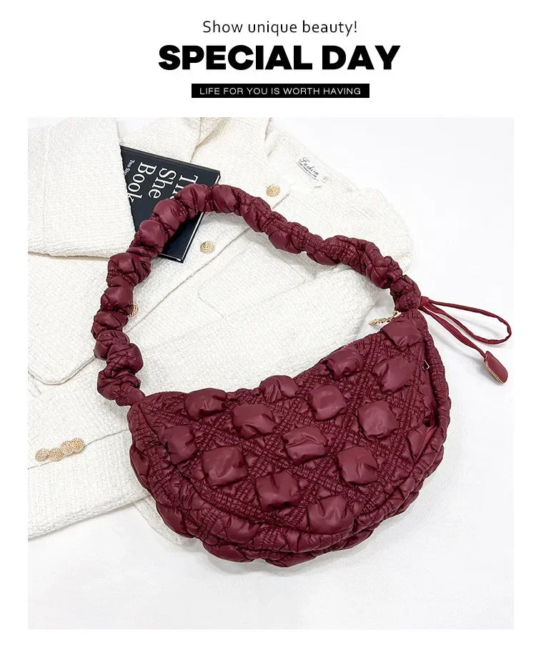 Cloud pleats, armpit bag, casual dumpling bag, one-shoulder crossbody bag, women