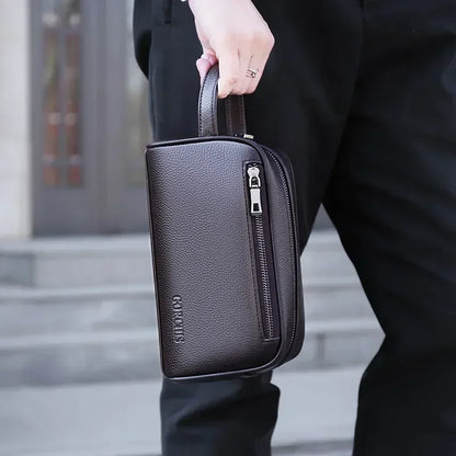 Clutch Male Bags Phone Quality High Leather Purses Clutches Travel Men Genuine Business Wallet Pack Fashion Anti-theft Card Coin
