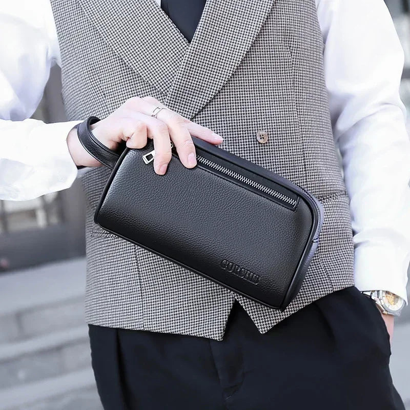 Clutch Male Bags Phone Quality High Leather Purses Clutches Travel Men Genuine Business Wallet Pack Fashion Anti-theft Card Coin