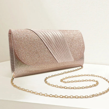 Clutch Purse Evening Bag Women Prom Sparkling Handbag With Detachable Chain