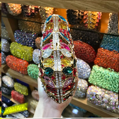 Clutch XIYUAN Luxury gold Crystal Clutch Handbag Full Diamond Evening Bag Party clutch Purse Shoulder Rhinestone Bag for wedding