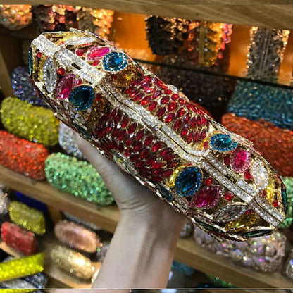 Clutch XIYUAN Luxury gold Crystal Clutch Handbag Full Diamond Evening Bag Party clutch Purse Shoulder Rhinestone Bag for wedding