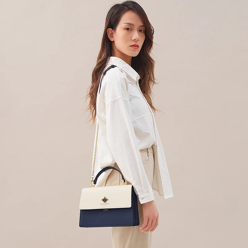 Cnoles Women Bee Shoulder Bag Versatile Chain Small Square Bag Women's Lady Brand Handbag Crossbody Bags