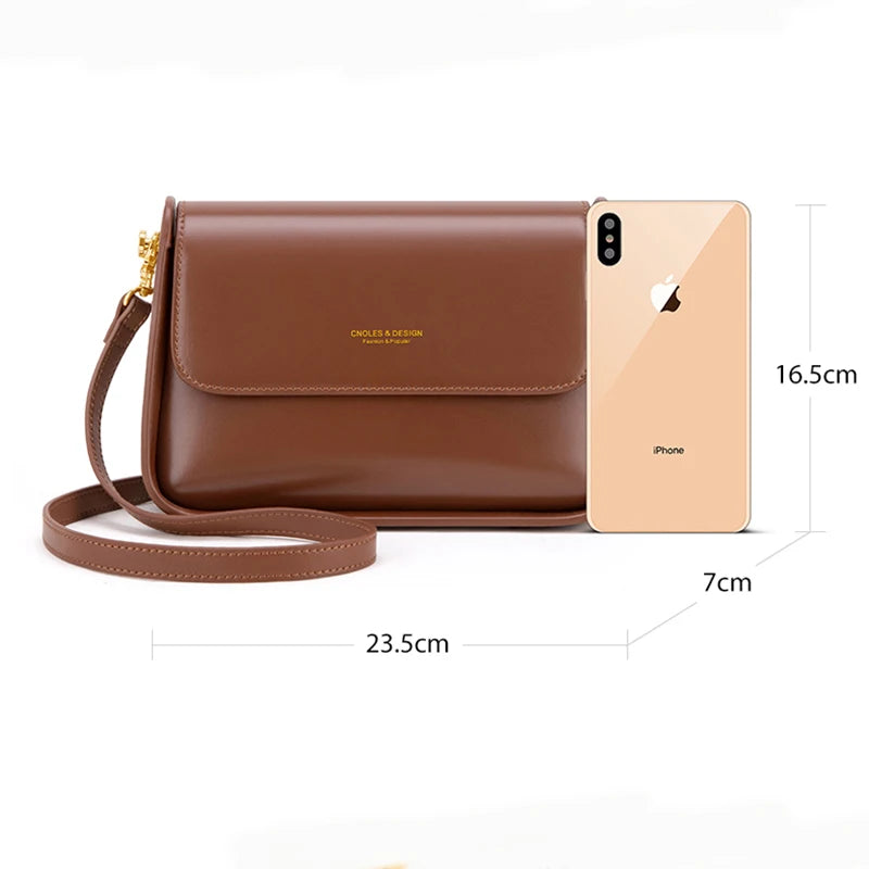Cnoles Women Shoulder Bags Designer Handbags Genuine Leather Cross body Bag Woman Small Purses Female Clutch Purse