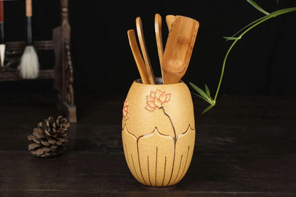 Coarse Pottery Tea Can Tea Set Accessories Traditional Tea Ceremony Six Gentleman Ceramic Teaware Tool Suit Tea Table Decoration