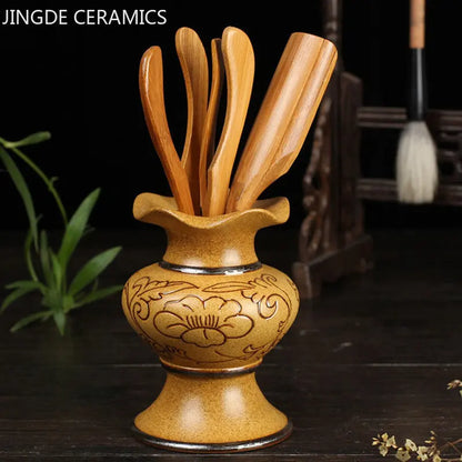 Coarse Pottery Tea Can Tea Set Accessories Traditional Tea Ceremony Six Gentleman Ceramic Teaware Tool Suit Tea Table Decoration