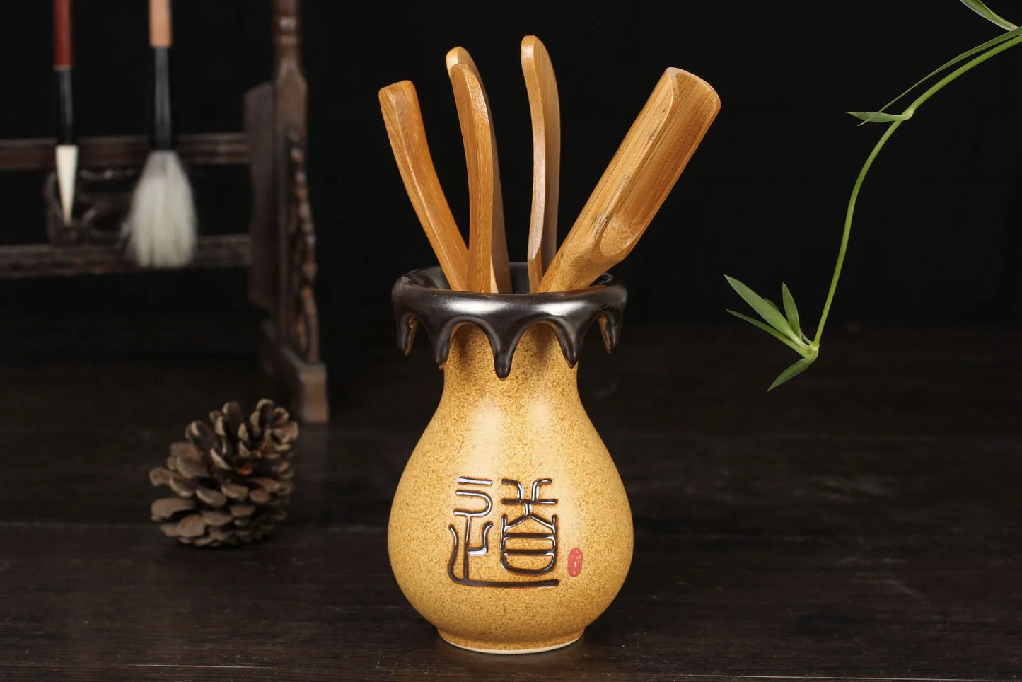 Coarse Pottery Tea Can Tea Set Accessories Traditional Tea Ceremony Six Gentleman Ceramic Teaware Tool Suit Tea Table Decoration