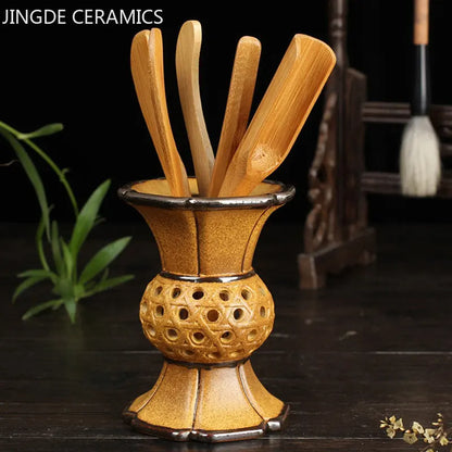 Coarse Pottery Tea Can Tea Set Accessories Traditional Tea Ceremony Six Gentleman Ceramic Teaware Tool Suit Tea Table Decoration