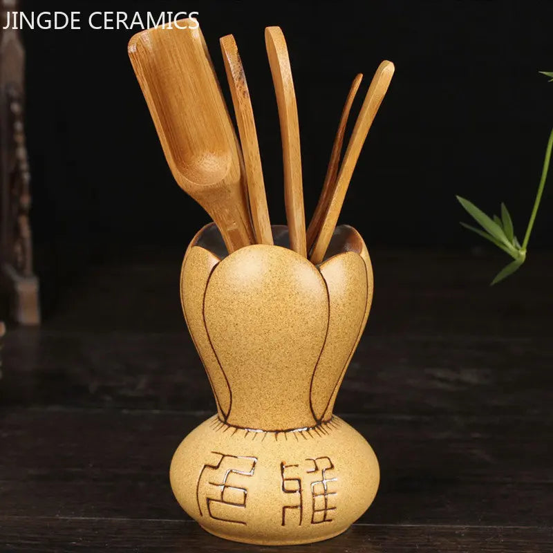 Coarse Pottery Tea Can Tea Set Accessories Traditional Tea Ceremony Six Gentleman Ceramic Teaware Tool Suit Tea Table Decoration