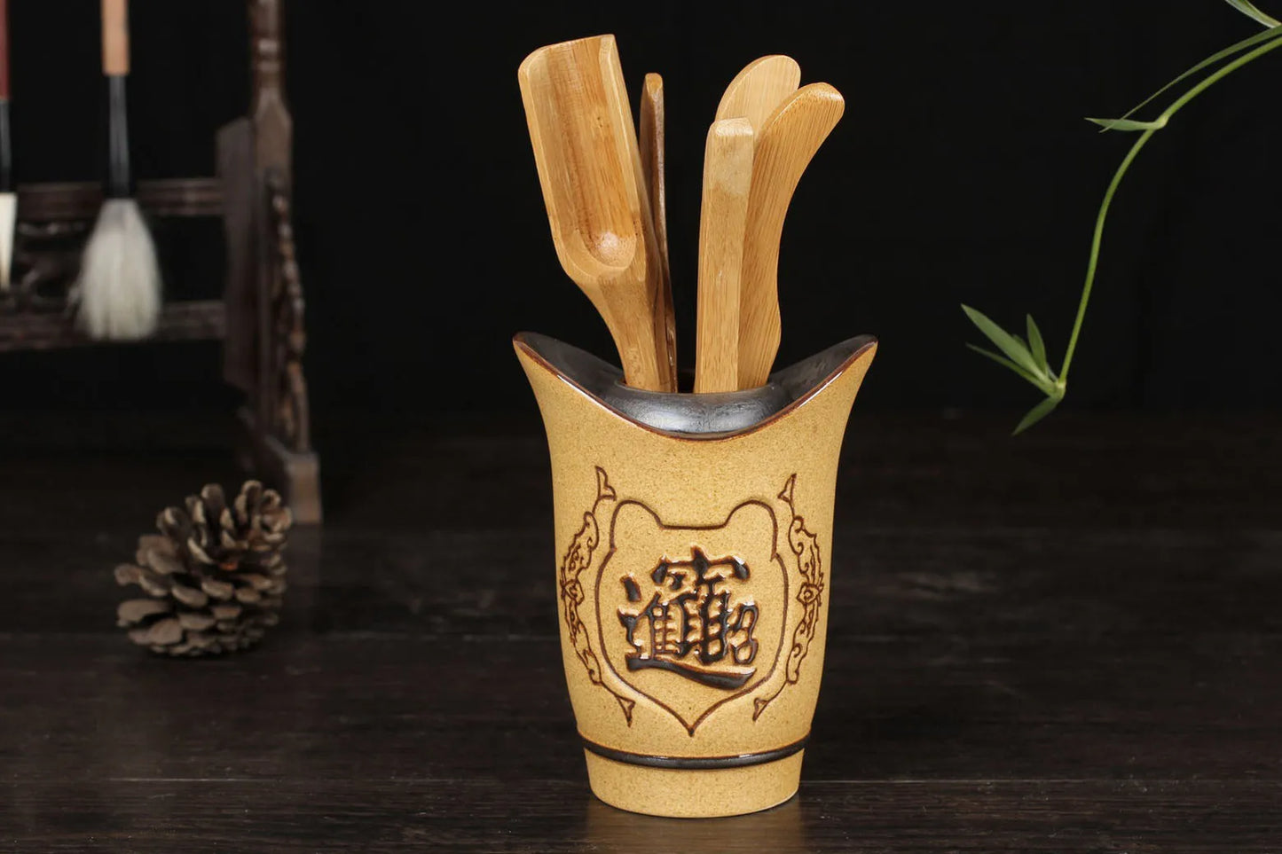 Coarse Pottery Tea Can Tea Set Accessories Traditional Tea Ceremony Six Gentleman Ceramic Teaware Tool Suit Tea Table Decoration